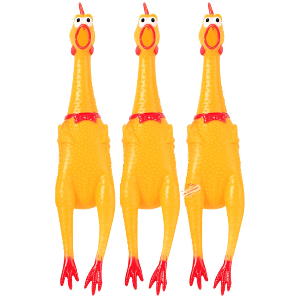 Set 3 Pollo Chillon Sonido Hule Apachurrable Broma F-173