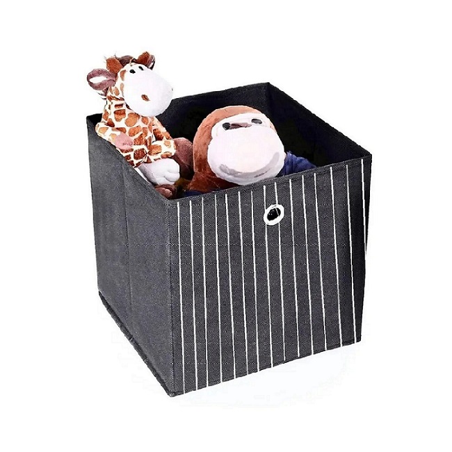 Set 2 Cajas Organizador Para Ropa, Objetos, Closet, Almacena, Gris Rayas