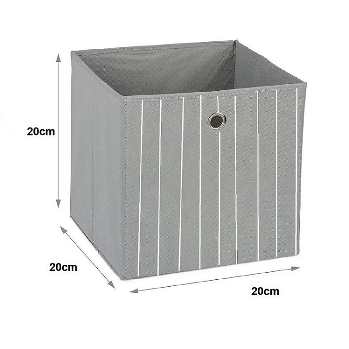 Set 2 Cajas Organizador Para Ropa, Objetos, Closet, Almacena, Gris Rayas