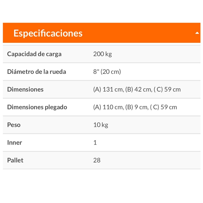 Diablo de Carga Plegable de Aluminio Premium para Cajas -Abarrotes hasta 200 kg Truper DIA-200AX