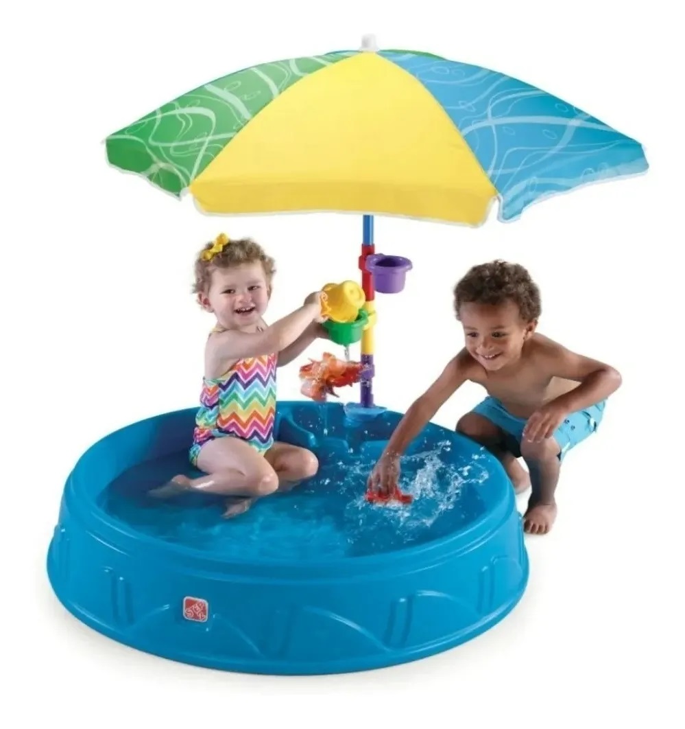Alberca Chapoteadero Infantil Con Sombrilla Marca Step 2