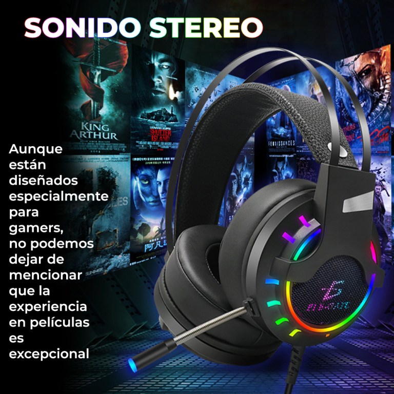 Audifonos Gamer luz Led Colores Ps4 Xbox Pc Laptop nintendo switch tablet smartphone