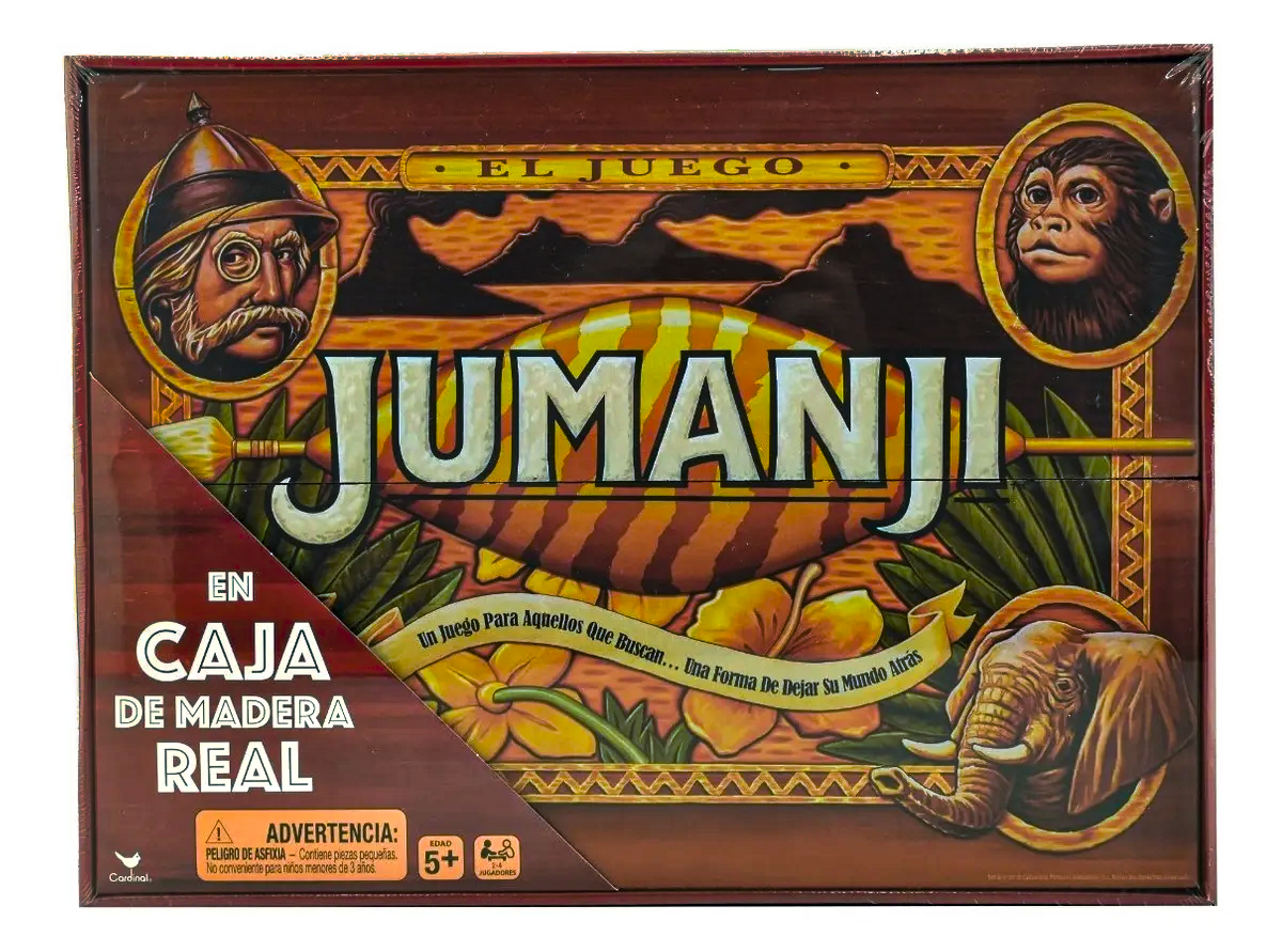 Jumanji Caja De Madera Real Juego De Mesa Cardinal spin master