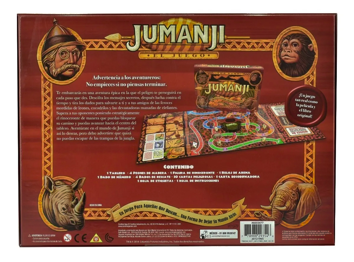 Jumanji Caja De Madera Real Juego De Mesa Cardinal spin master