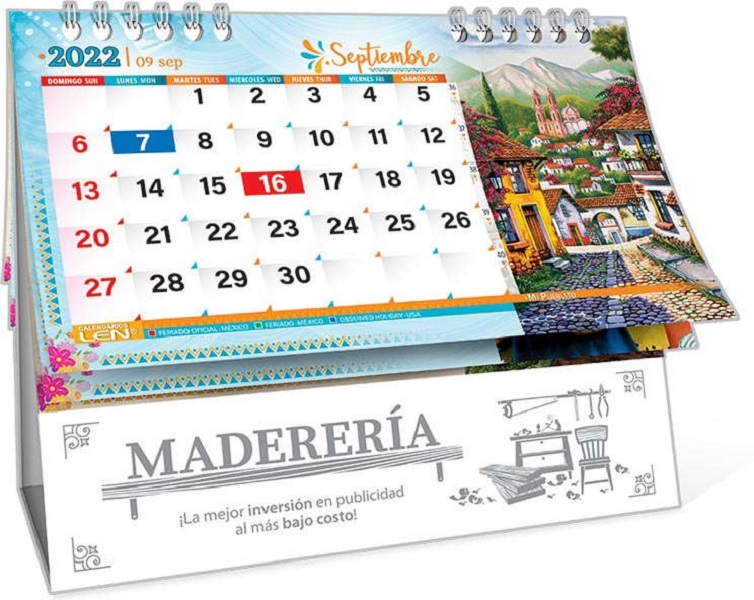 Calendario Escritorio Len Tipo Twv 2022 Sin Personalizar