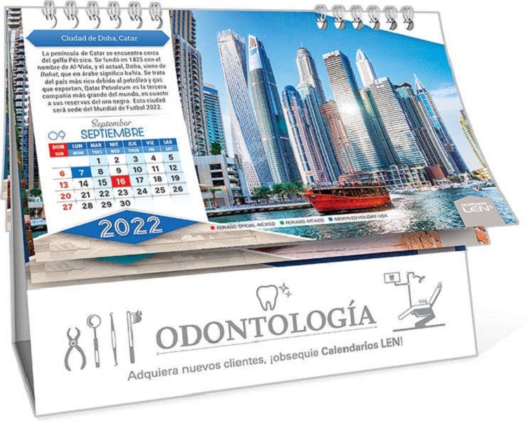 Calendario Escritorio Len Tipo Twv 2022 Sin Personalizar