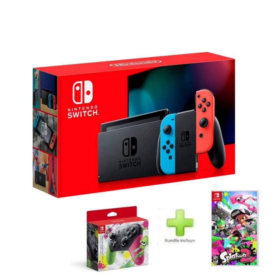 Consola Nintendo Switch Neon + Bundle Splatoon 2