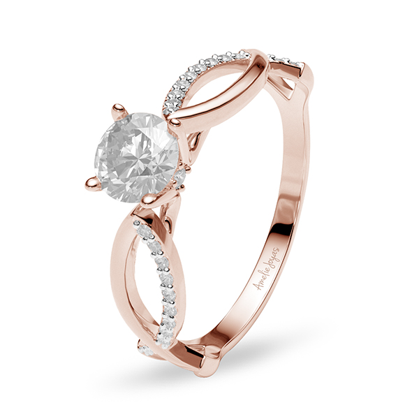 Anillo de compromiso en Oro Rosa de 14K Amelie Joyas