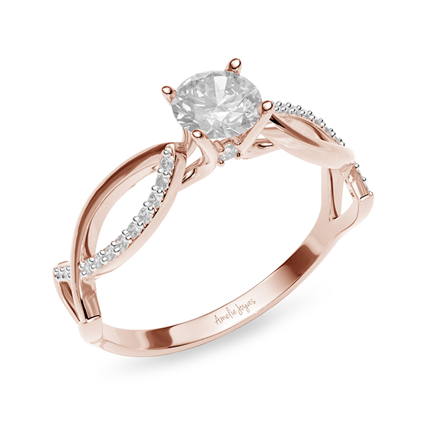 Anillo de compromiso en Oro Rosa de 14K Amelie Joyas