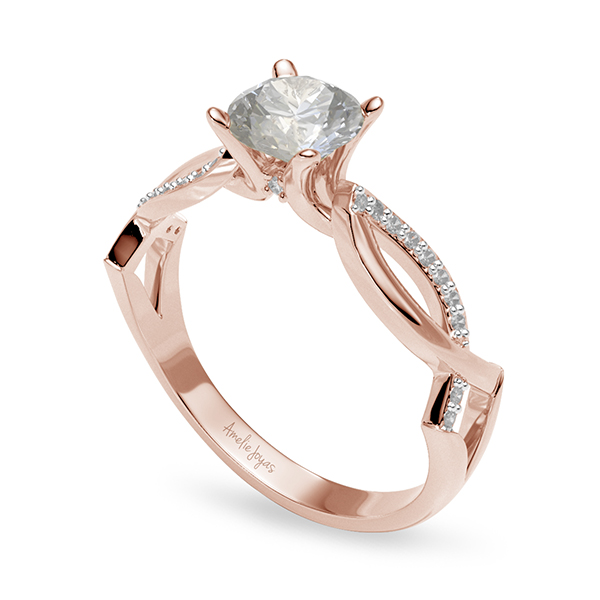 Anillo de compromiso en Oro Rosa de 14K Amelie Joyas