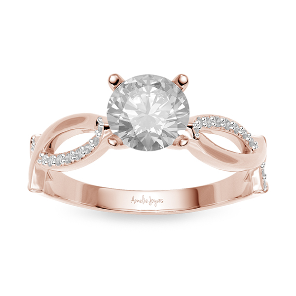Anillo de compromiso en Oro Rosa de 14K Amelie Joyas