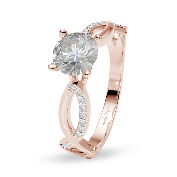 Anillo de compromiso en Oro Rosa de 14K Amelie Joyas