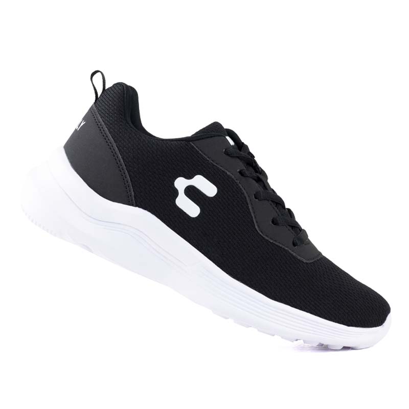 TENIS RUNNIN UNISEX CHARLY SPORT LIGH 1086019 NEGRO BLANCO