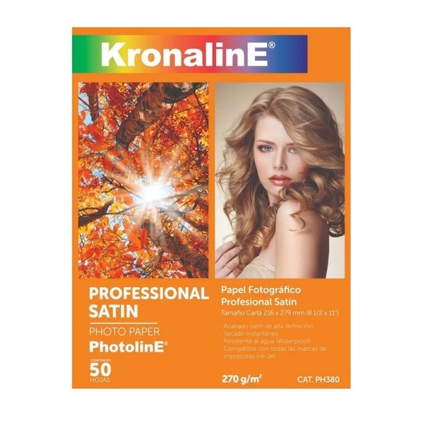 Papel Fotográfico Satinado 270gr Kronaline Carta 50 Hojas