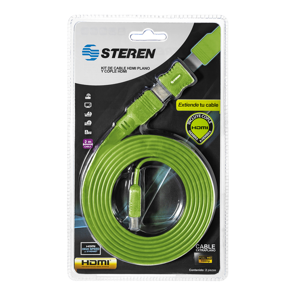 Kit de cable HDMI y cople Verde