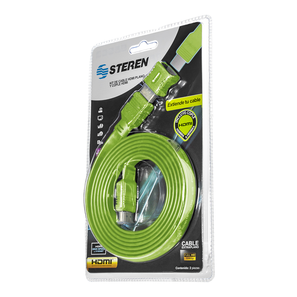 Kit de cable HDMI y cople Verde