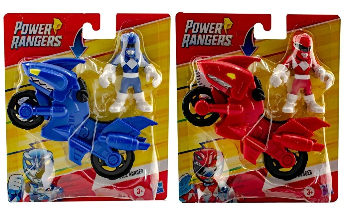POWER RANGERS MOTOCICLISTA PACK RANGERS ROJO Y AZUL HASBRO