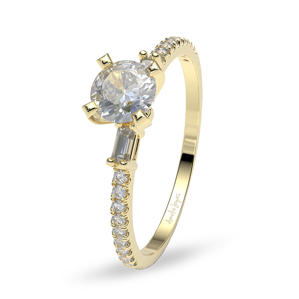 Anillo de compromiso en Oro Amarillo de 14K Amelie Joyas
