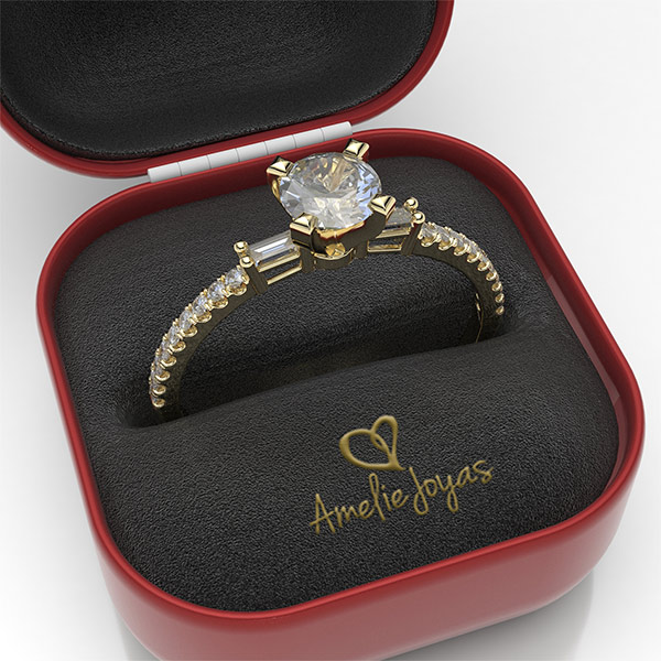 Anillo de compromiso en Oro Amarillo de 14K Amelie Joyas