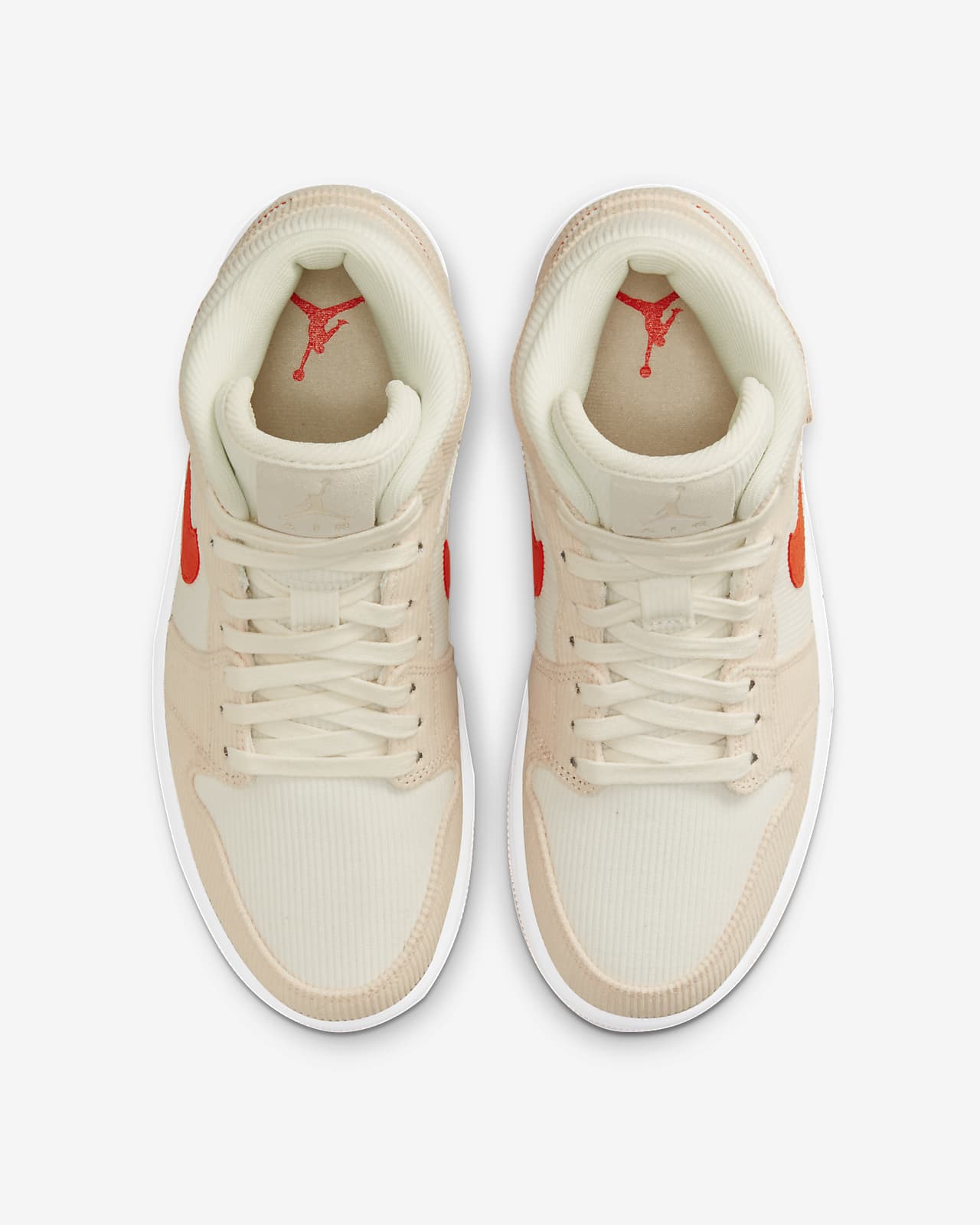 TENIS AIR JORDAN 1 MID SE CORDUROY CORAL CON NARANJA (DA8009-108)