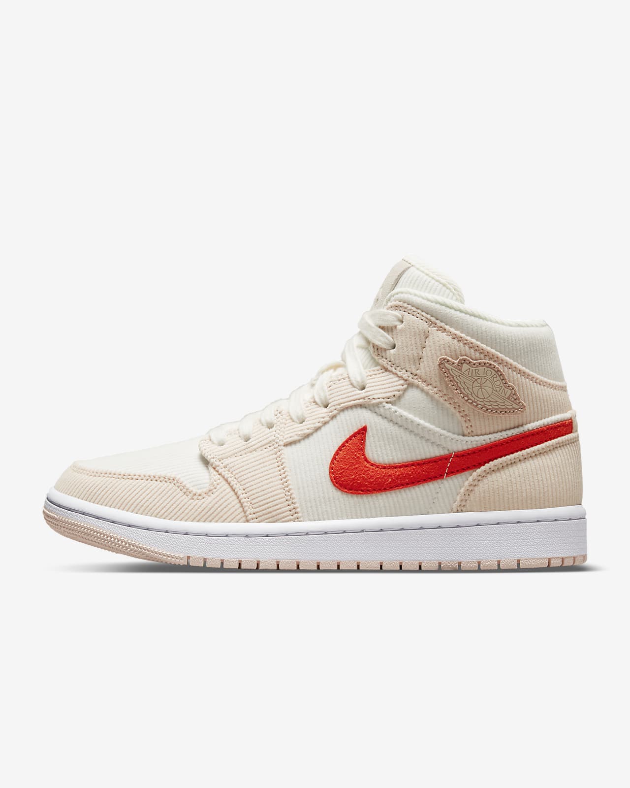 TENIS AIR JORDAN 1 MID SE CORDUROY CORAL CON NARANJA (DA8009-108)