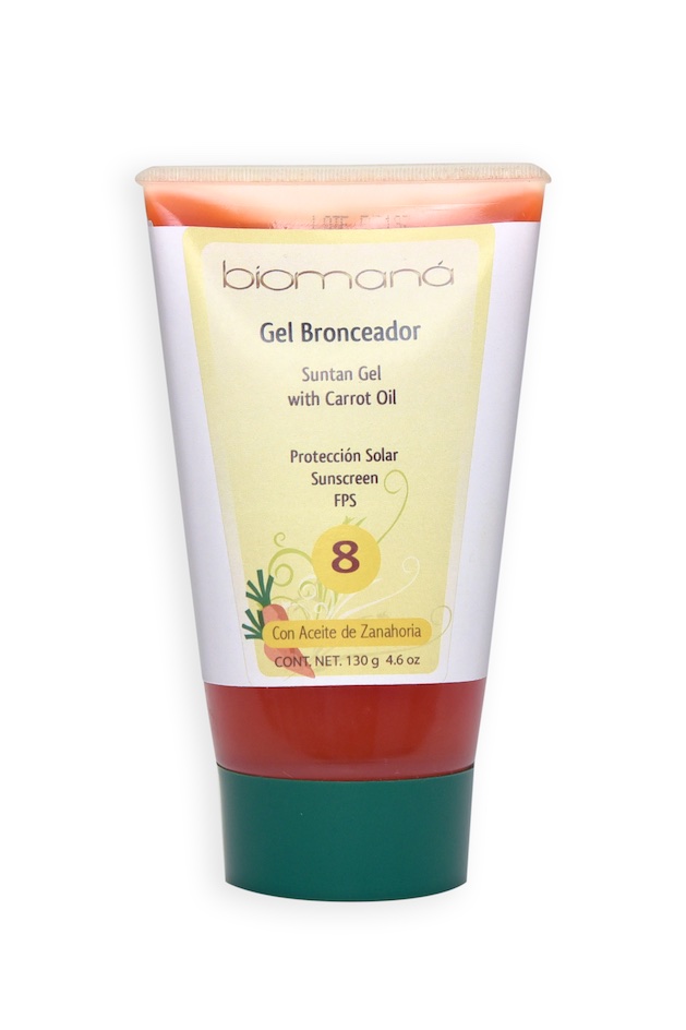 Biomaná Gel bronceador con aceite de zanahoria 130 g FPS 8