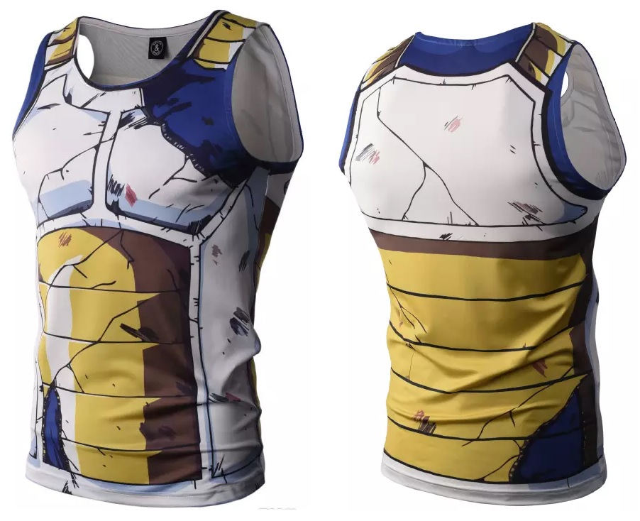 Playera Dragon Ball Vegeta Gokú tank top resaque sin mangas licra compresión