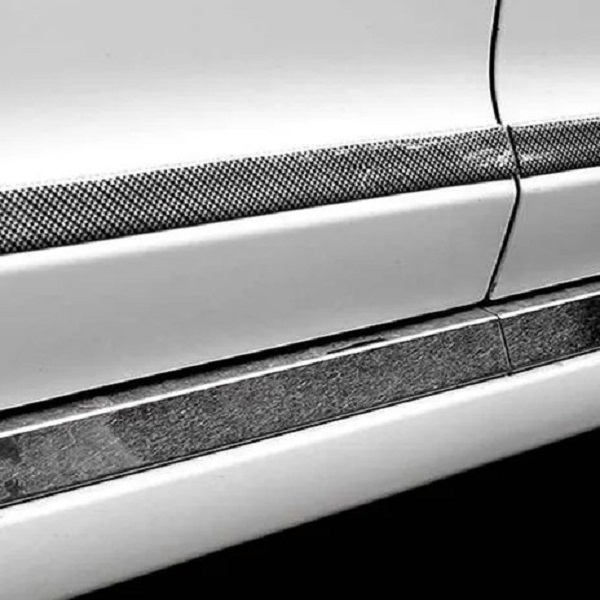 Cinta Antiderrapante Auto Apariencia Fibra Carbón 2 Piezas