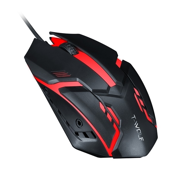 Mouse de Juegos  T-Wolf V1 Optico Ergonómico Gamer Iluminación Led