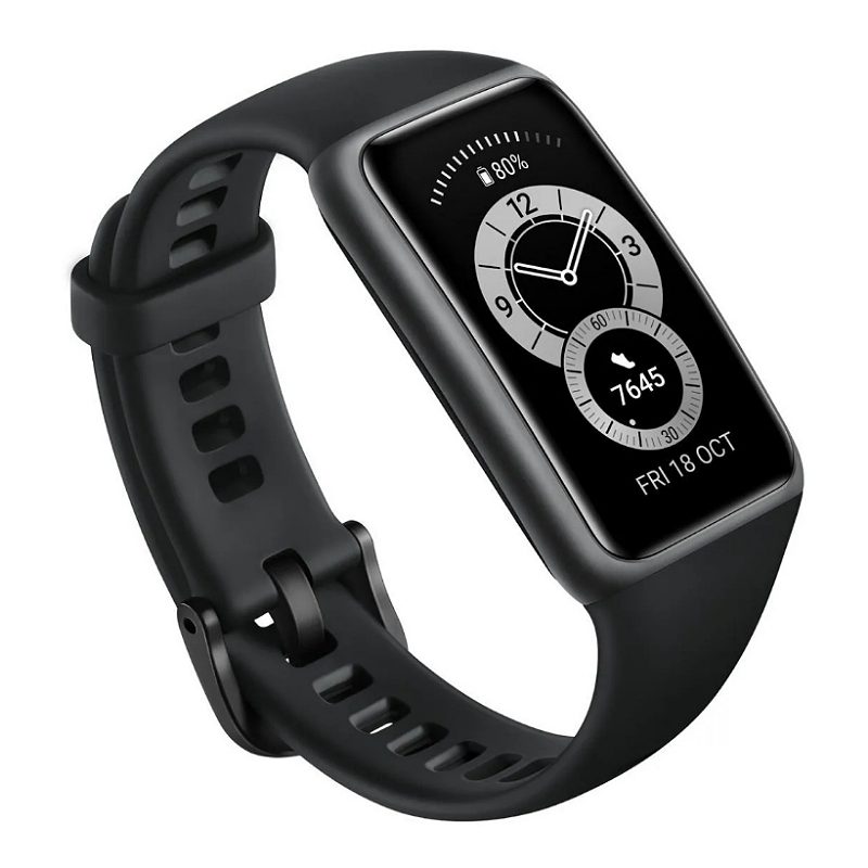 Huawei Band 6 1.47" caja de polímero dark gray malla graphite black de silicona FRA-B19