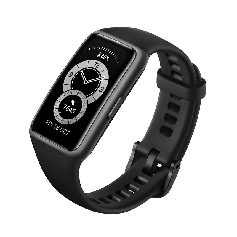 Huawei Band 6 1.47" caja de polímero dark gray malla graphite black de silicona FRA-B19