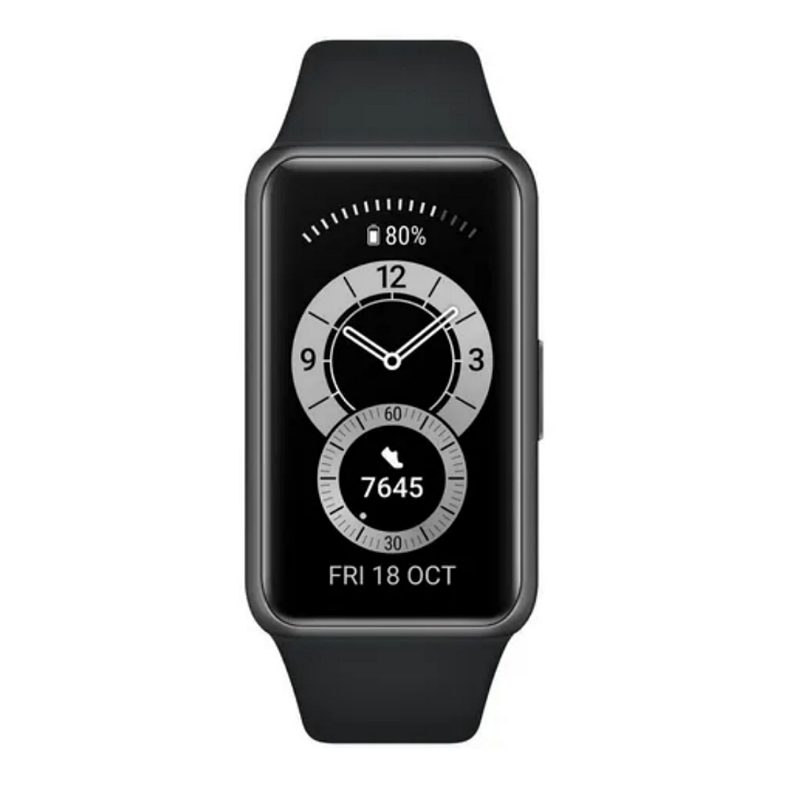 Huawei Band 6 1.47" caja de polímero dark gray malla graphite black de silicona FRA-B19