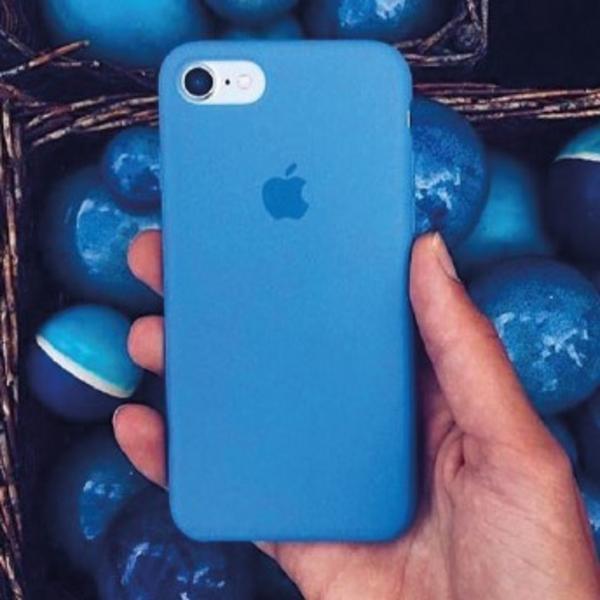 Funda De Silicon Apple Iphone 6S Plus Azul Reacondicionada