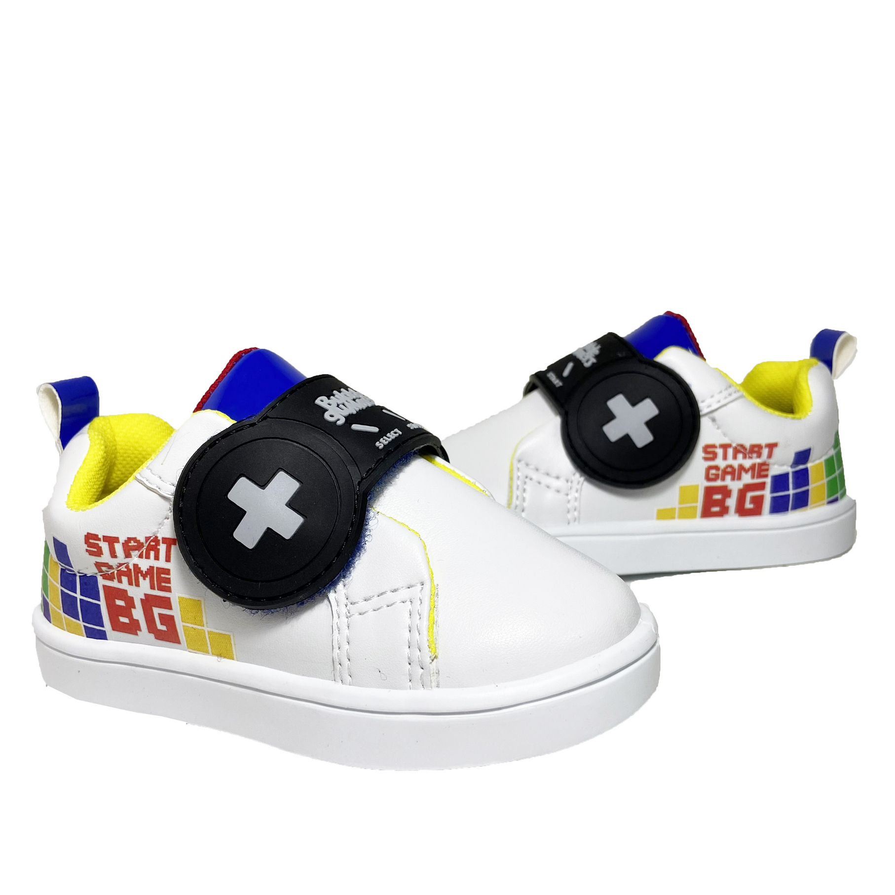Tenis Niño Velcro Mike 14-19 para Gamers (Blanco/Rey)