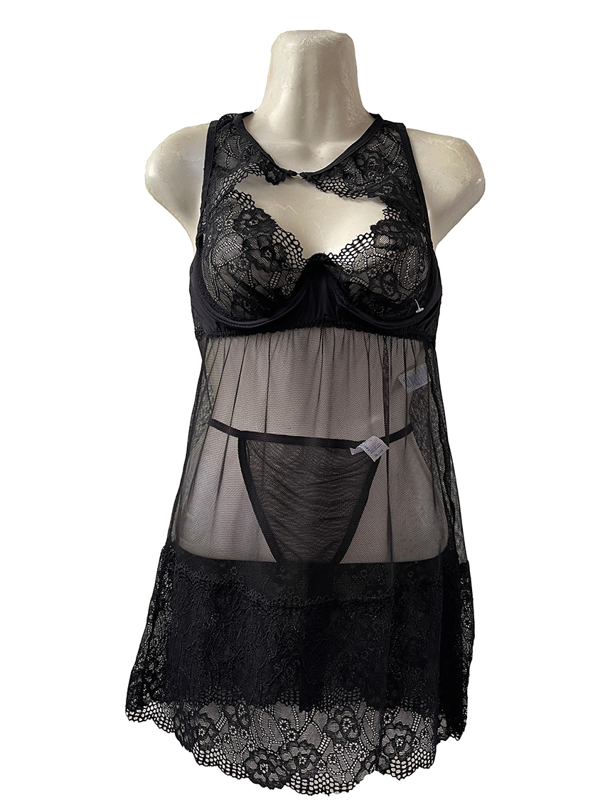 Baby Doll Mujer Sexy Fina Lenceria Sensual Romantico Elegante Encaje 916