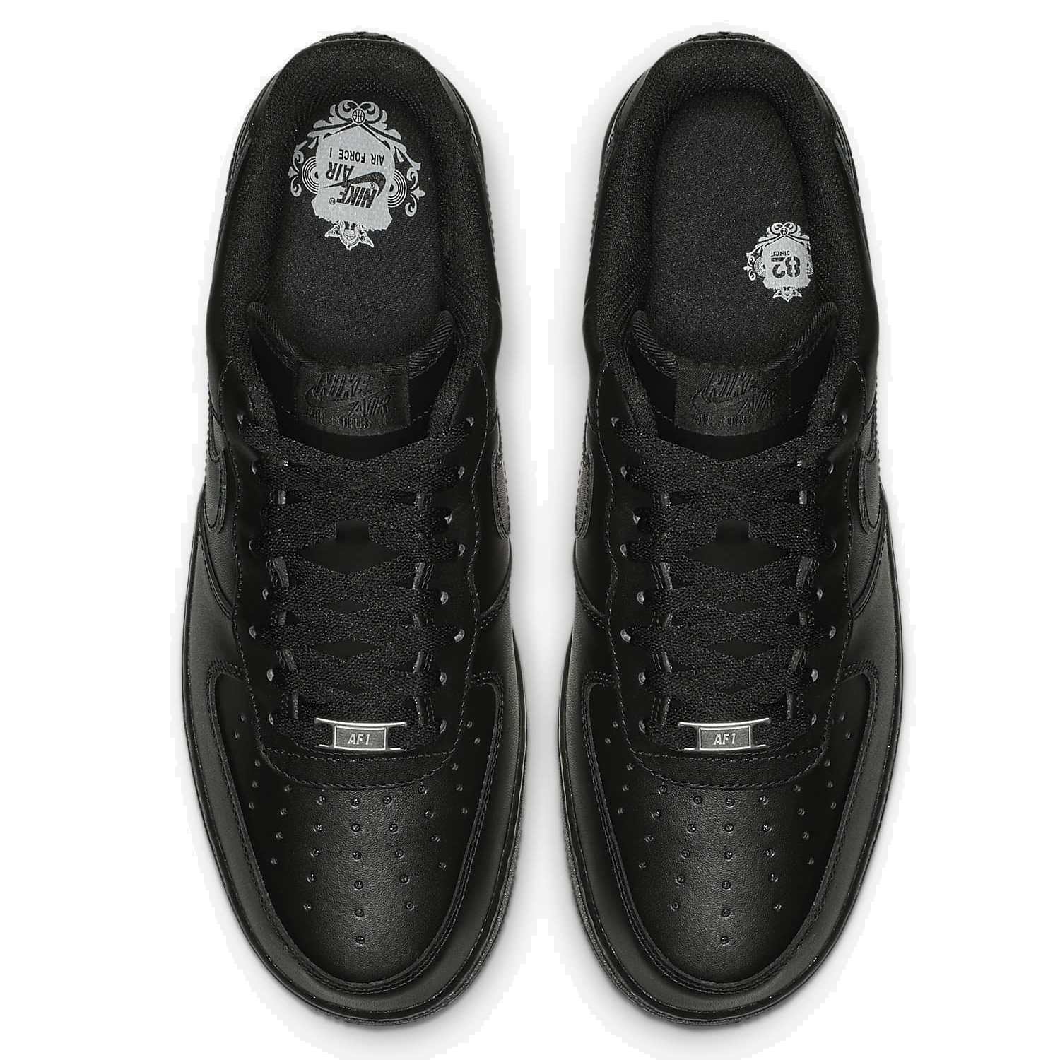 TENIS NIKE AIR FORCE 1 CLASICO PIEL NEGRO HOMBRE.
