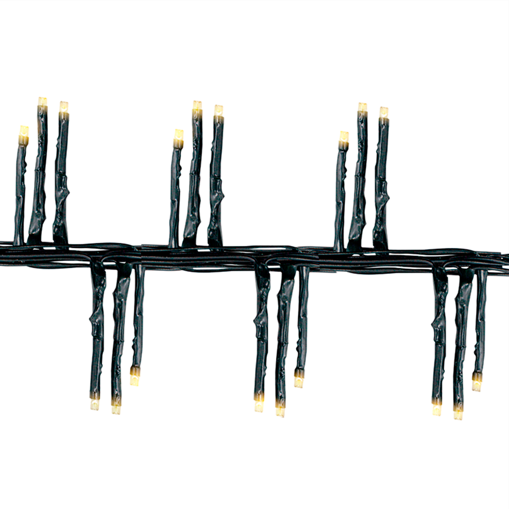 Serie Decorativa Destellos Luz Led Cálida Ámbar Foco Tipo V3 Cable 9 m