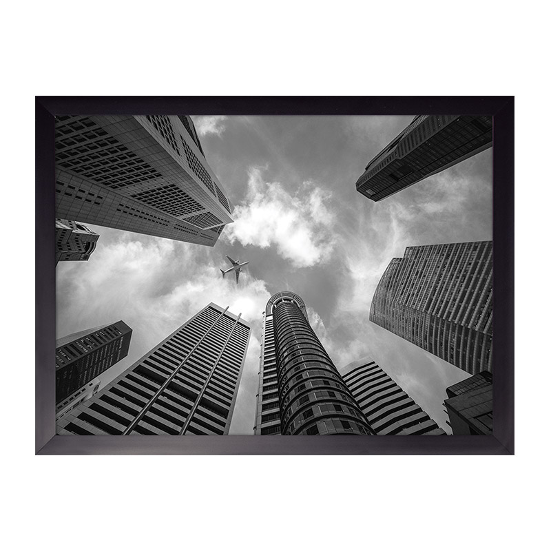 Cuadro decorativo Nueva York Cielo 0006 Fábrica Galería 43x58 cm marco negro