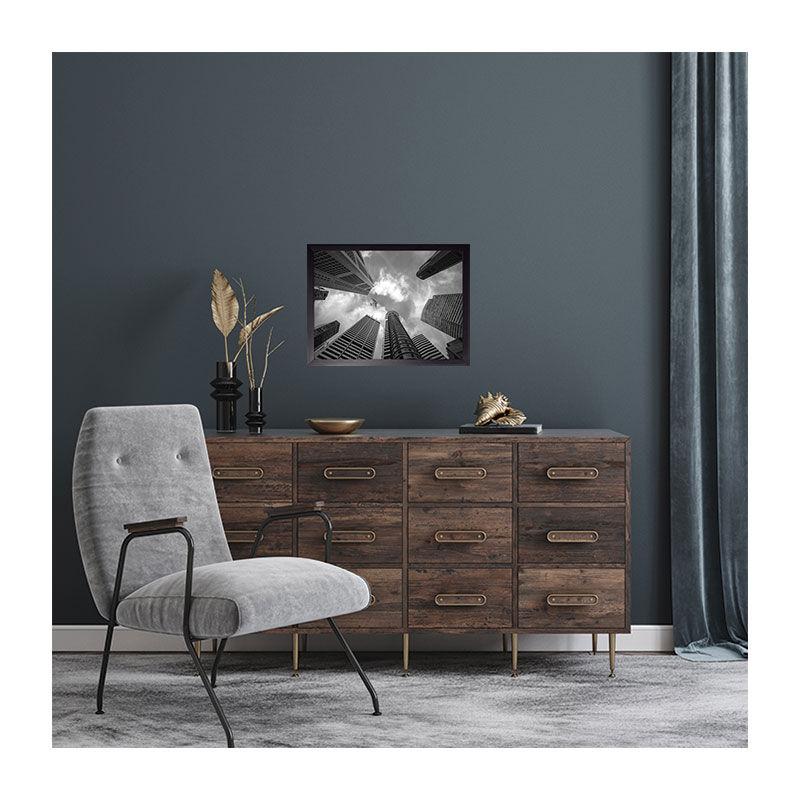 Cuadro decorativo Nueva York Cielo 0006 Fábrica Galería 43x58 cm marco negro