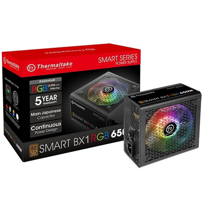 Fuente De Poder Thermaltake Smart BX1 RGB 650W 80 Plus Bronze PS-SPR-0650NHFABU-1