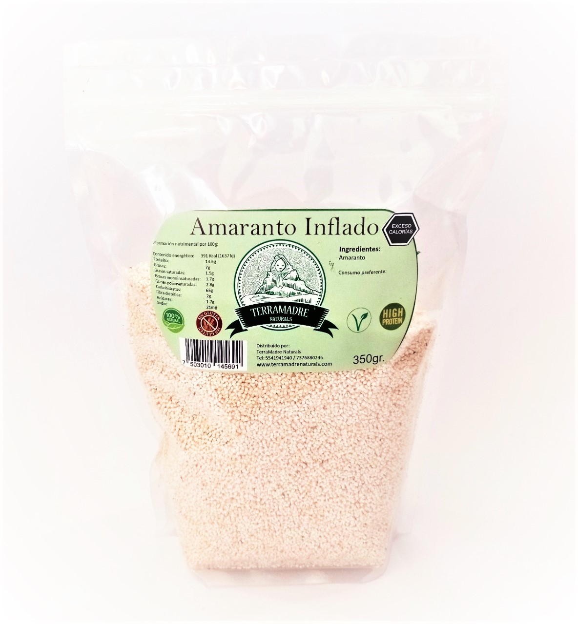Amaranto natural inflado