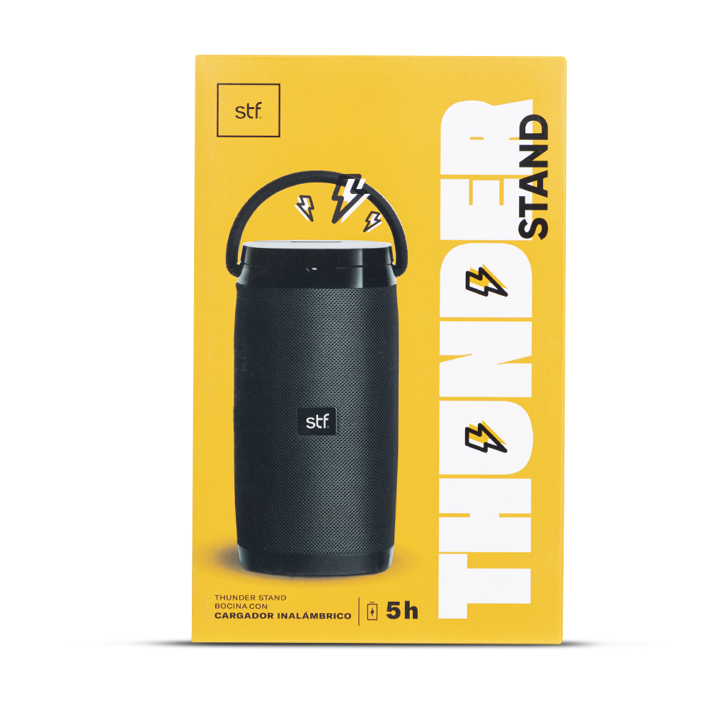 Bocina con Cargador Inalámbrico Thunder Stand Stf Negro