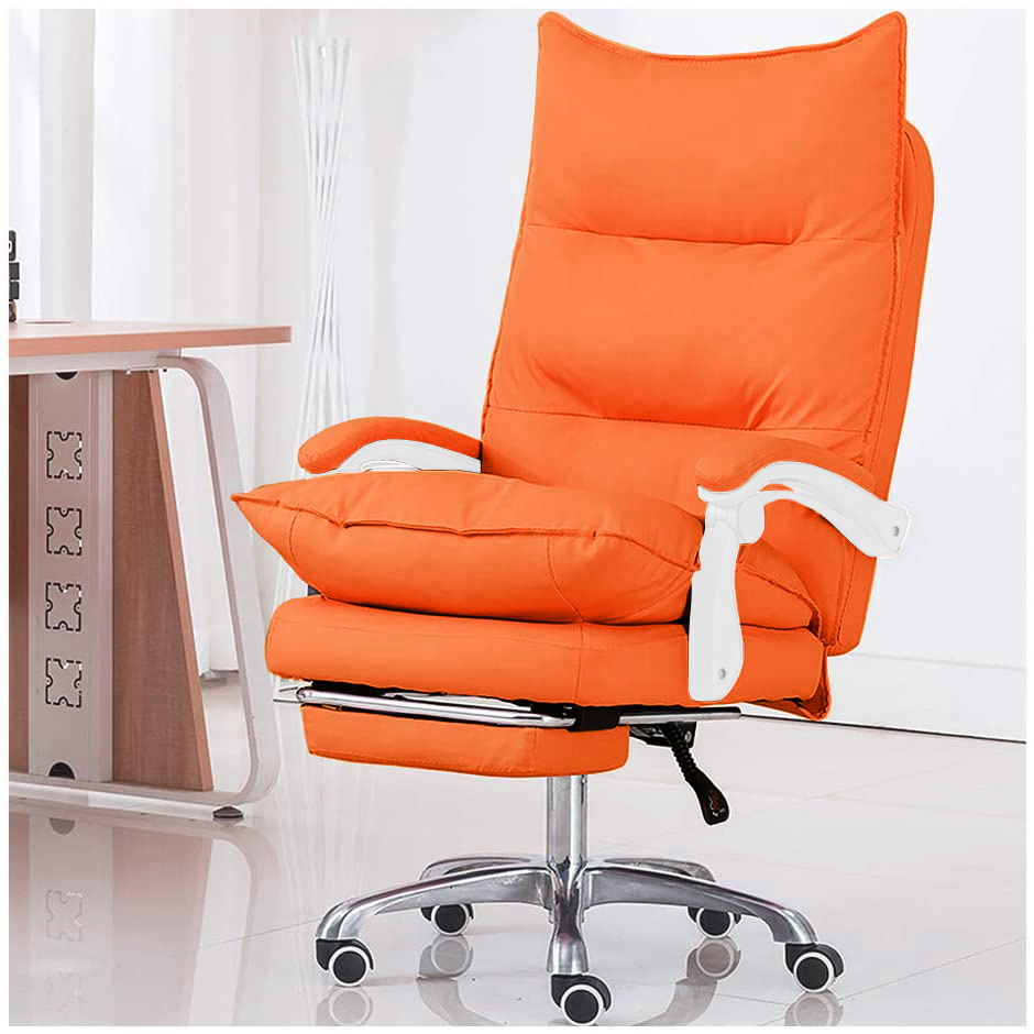 Silla De Piel Con Reposabrazos Blanco