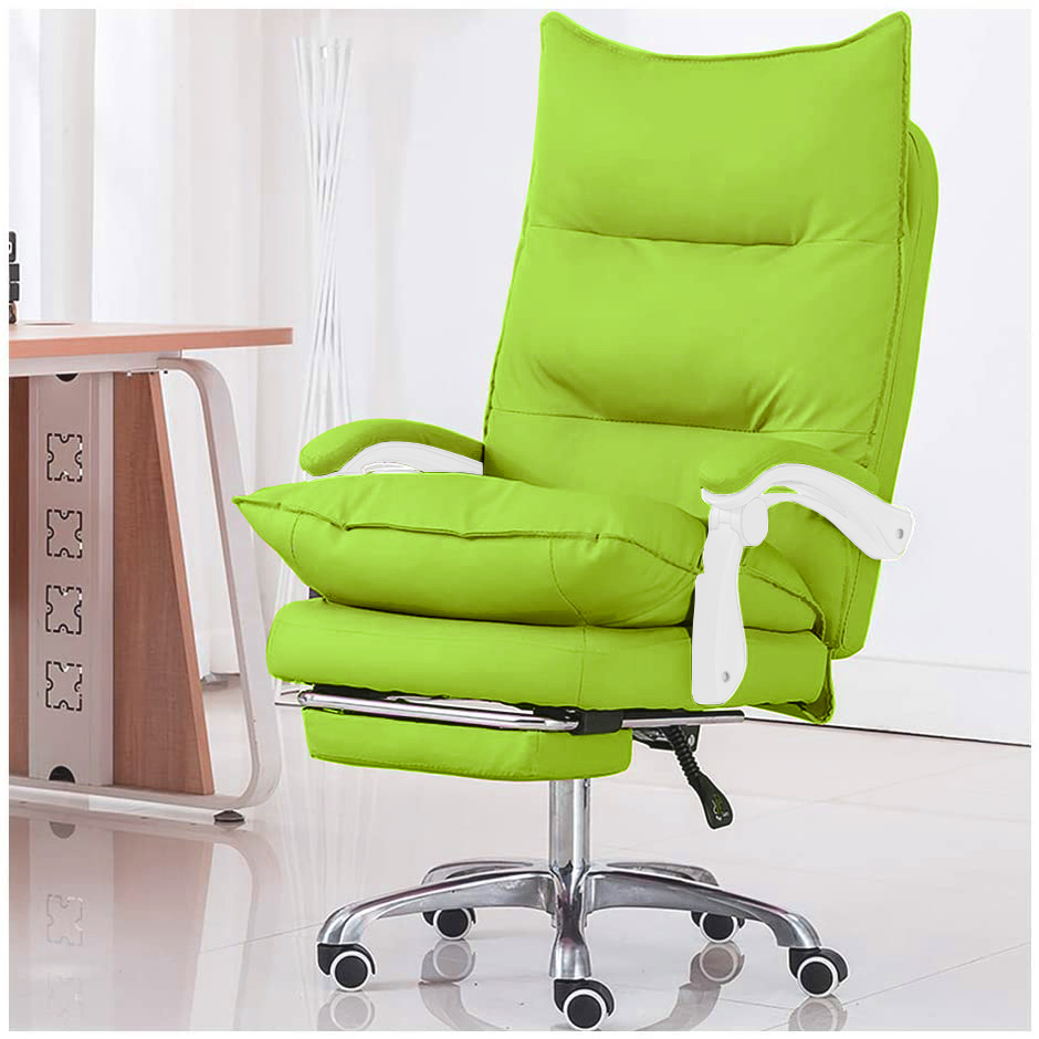 Silla De Piel Con Reposabrazos Blanco