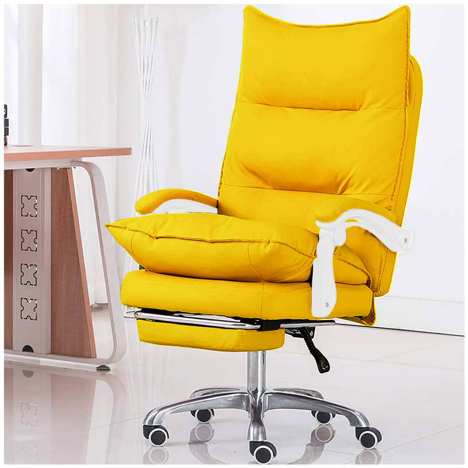 Silla De Piel Con Reposabrazos Blanco