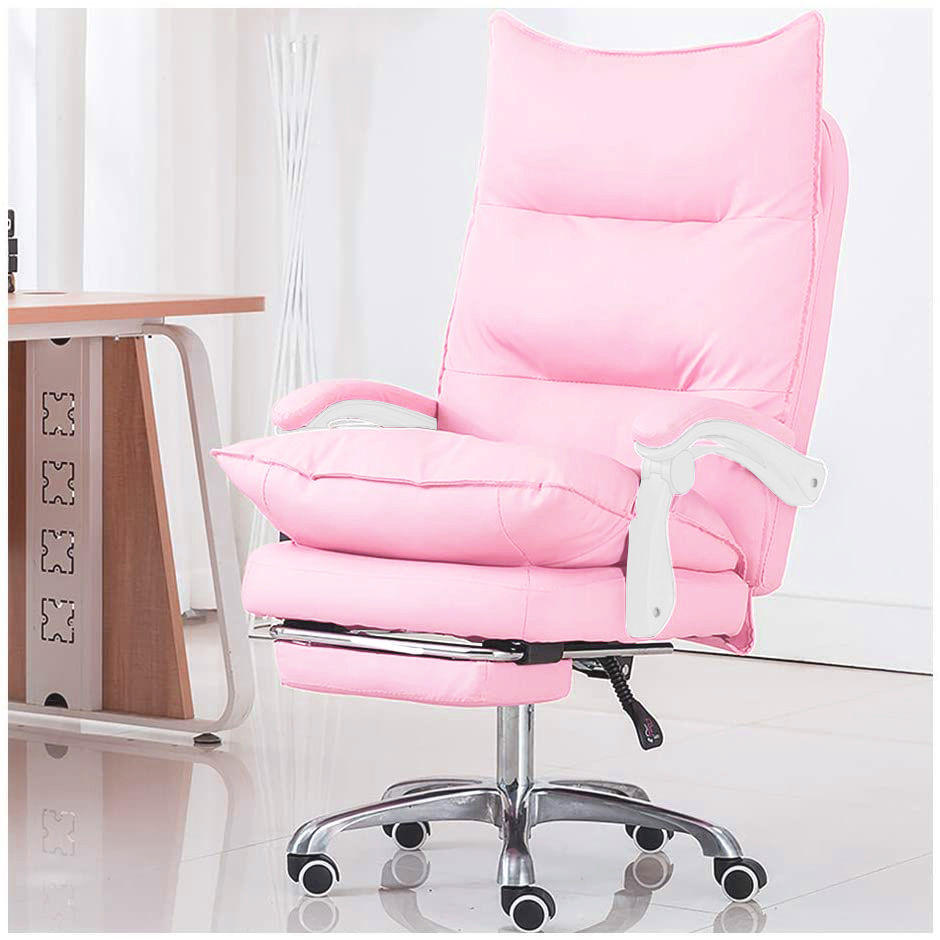 Silla De Piel Con Reposabrazos Blanco