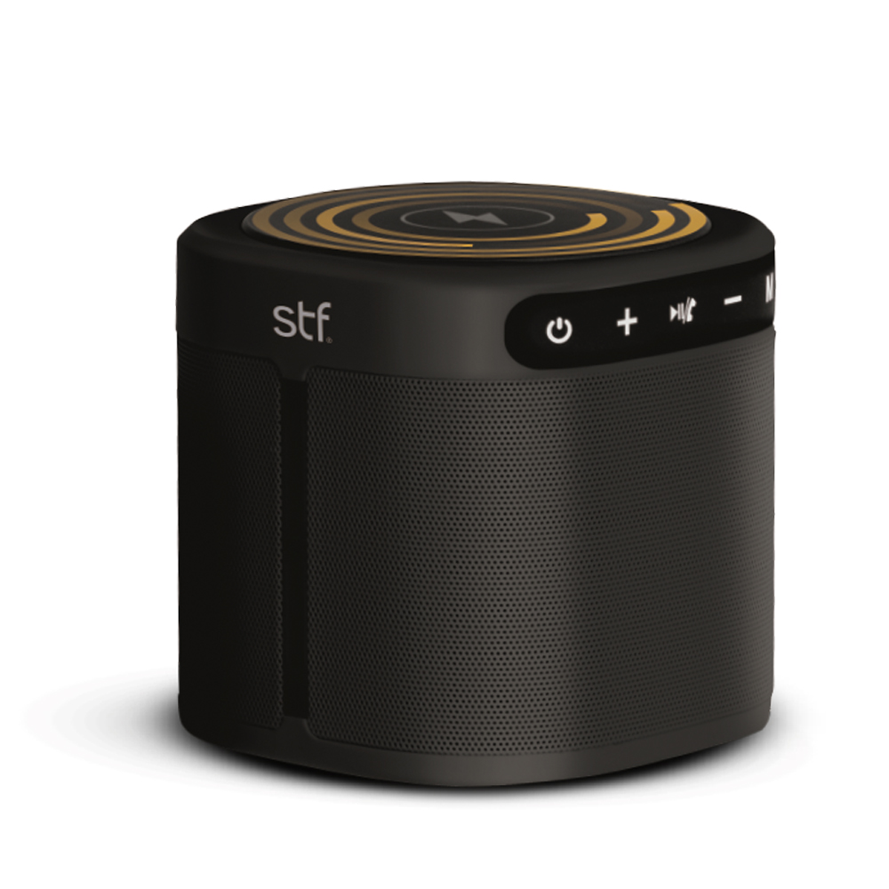 Bocina con Cargador Inalámbrico Thunder Energy Stf Negro