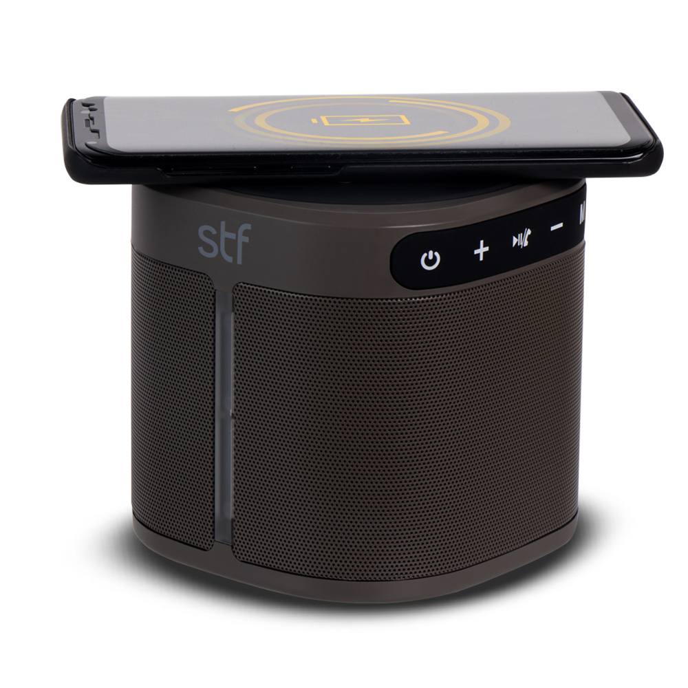 Bocina con Cargador Inalámbrico Thunder Energy Stf Negro