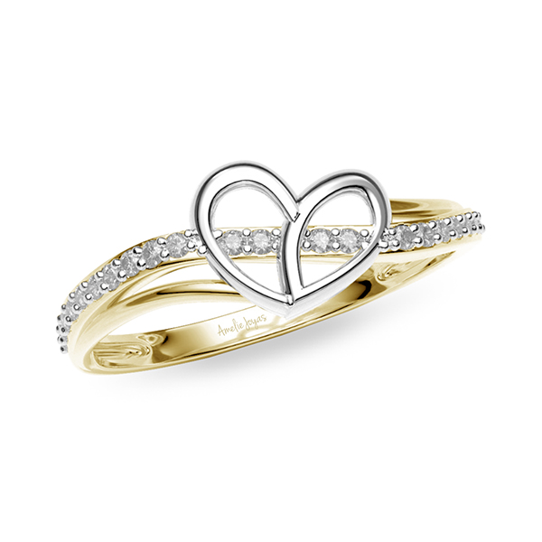 Anillo de promesa en Oro Amarillo de 14K Amelie Joyas