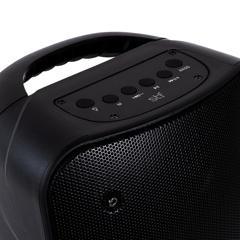 Bocina Inalámbrica Portátil Con Luz LED Loop Stf Negra 4 Pulgadas